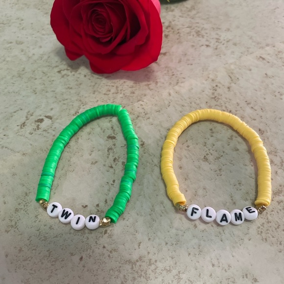 Handmade twin flame stretchy bead bracelets - Picture 2 of 4